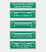 6 verschillende nooddeur stickers