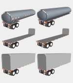 DOT reflectie tape gebruikt op een vrachtwagen