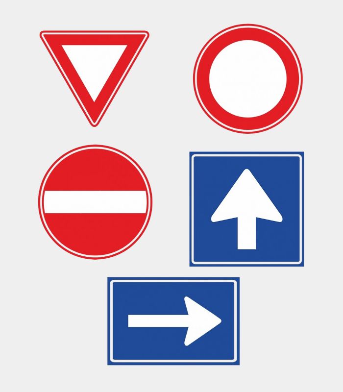 Verkeersborden-product verschillende soorten verkeersborden