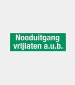 nooduitgang vrijlaten a.u.b. sticker