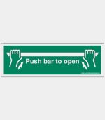 'push bar to open' sticker 2