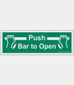 'push bar to open' sticker 1