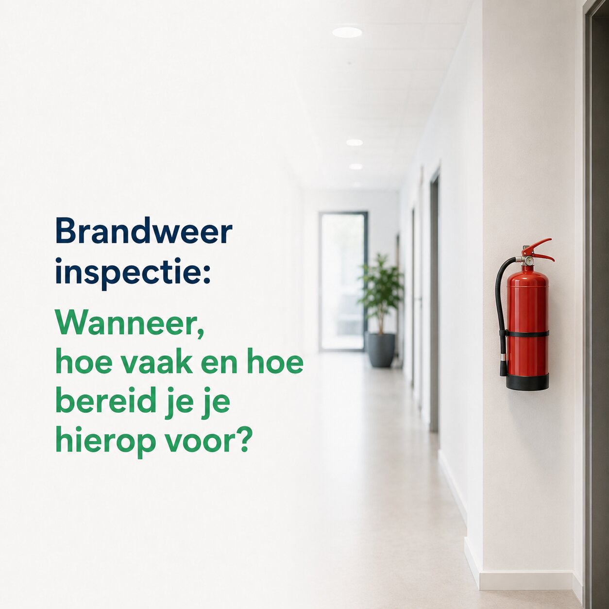 brandweer inspectie met een brandblusser