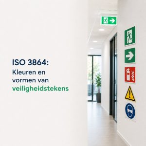 muur met verschillende veiligheids tekens voor iso 3864
